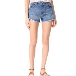 Derek Lam high rise denim cut off shorts